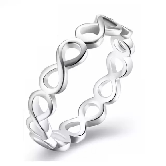 New 925 Silver Simple Infinity Ring - Picture 2 of 3